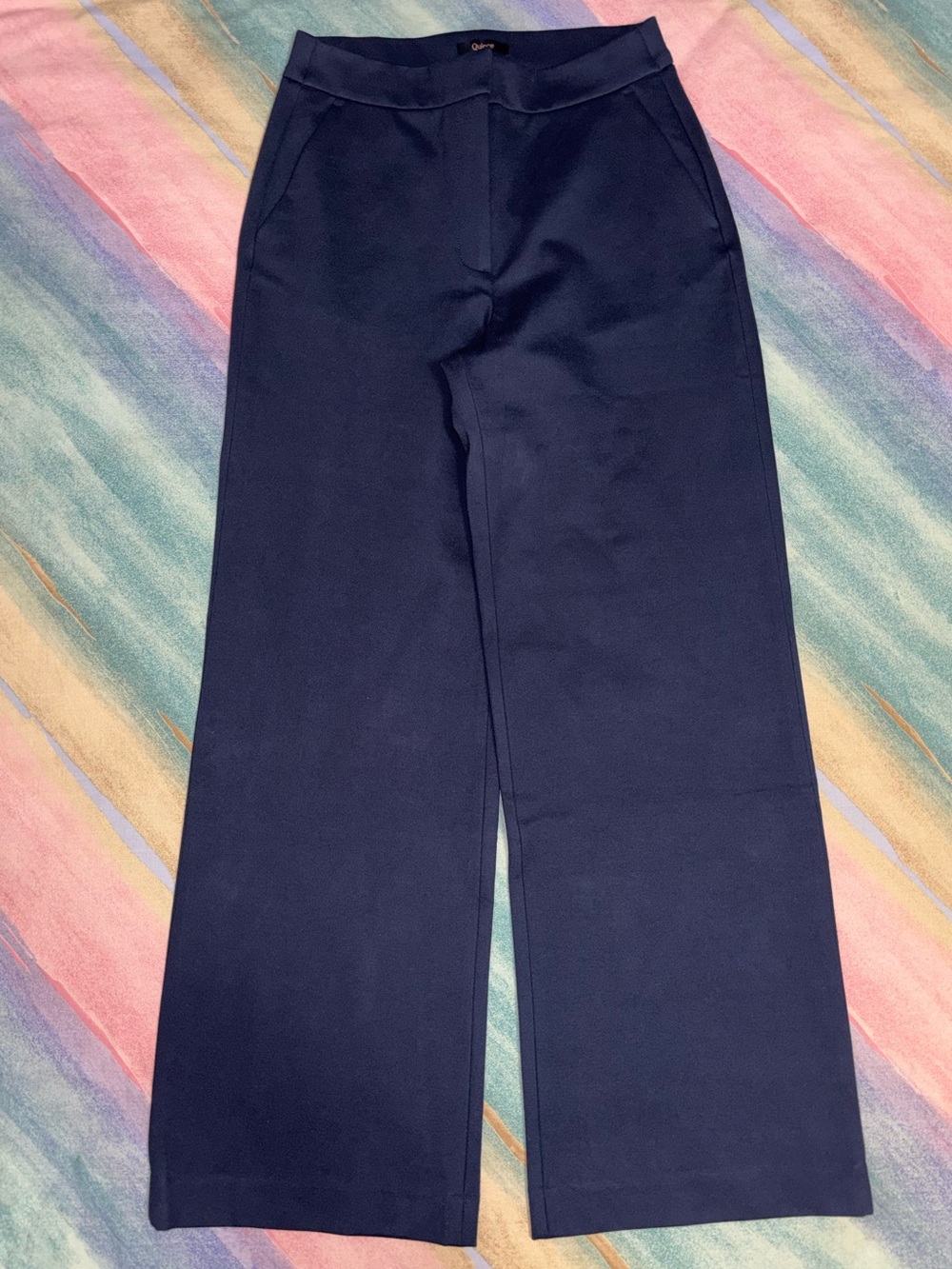 Quince Women’s 6 Navy Blue Ultra Stretch Ponte Trouser Pull on Stretchy Office - Picture 4 of 12